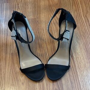 Christian Siriano Black Heels with Crystal Accents
